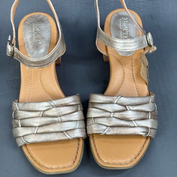 Born Shonie Leather Block Heel Sandals shoes womens size 10 - Picture 3 of 8
